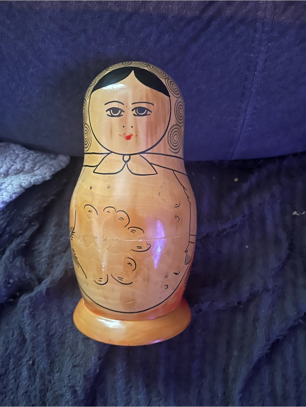 Hand-Painted Orange Matryoshka Nesting Doll - Home Accents